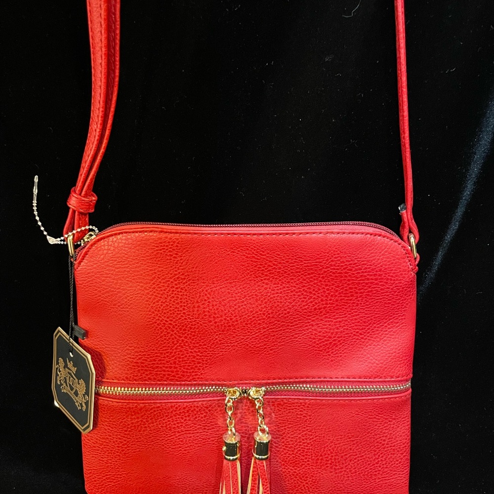 NWT Red Leather Crossbody Bag